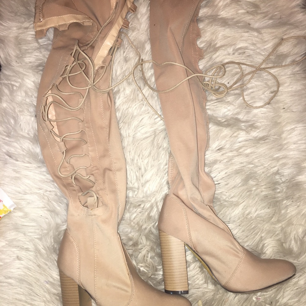 Over knee lace up boots